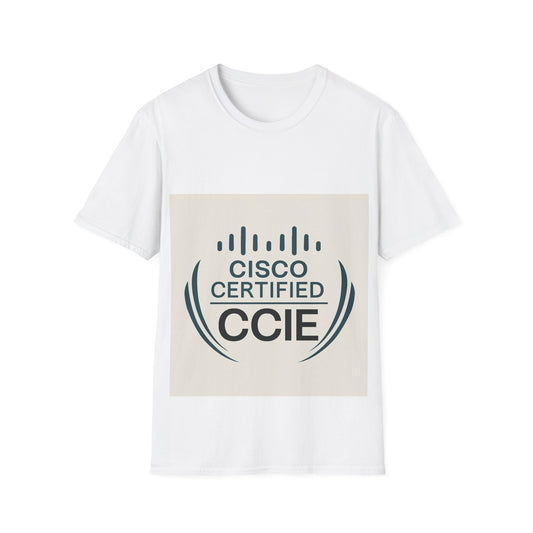 Cisco Certified CCIE Unisex Softstyle T-Shirt, Tech Apparel, Gift for IT Professionals, Networking Gear, Certification Celebration