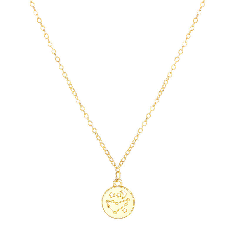 Geometric Round Pendant Six-pointed Star Necklace