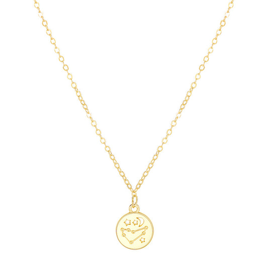 Geometric Round Pendant Six-pointed Star Necklace