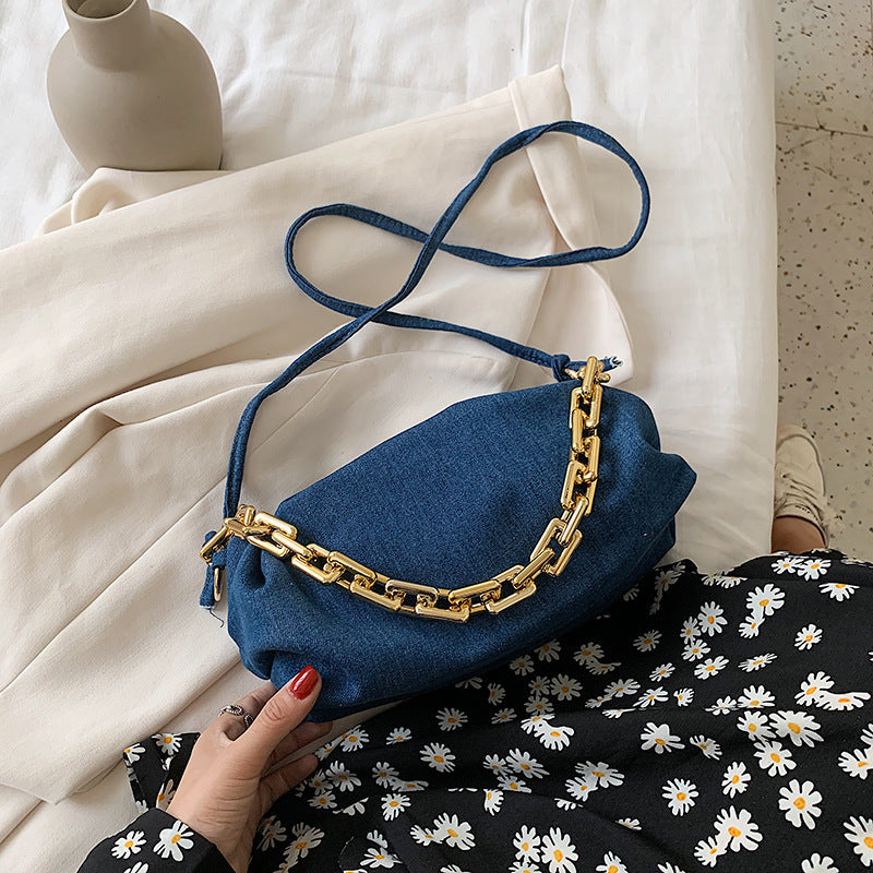 Autumn Fashion Chain Shoulder Messenger Bag Wild Fold Cloud Bag