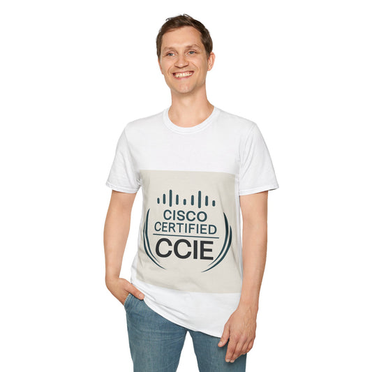 Cisco Certified CCIE Unisex Softstyle T-Shirt, Tech Apparel, Gift for IT Professionals, Networking Gear, Certification Celebration