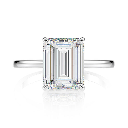 Rectangle Chamfer Car Flat Ring Diamond