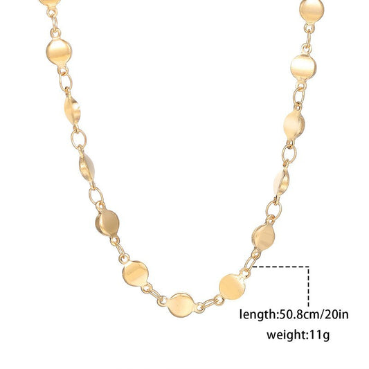 Gold Chain, Gold Ingot Necklace, High-end Personality, Cool Style, Collarbone Chain