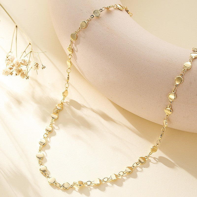 Gold Chain, Gold Ingot Necklace, High-end Personality, Cool Style, Collarbone Chain