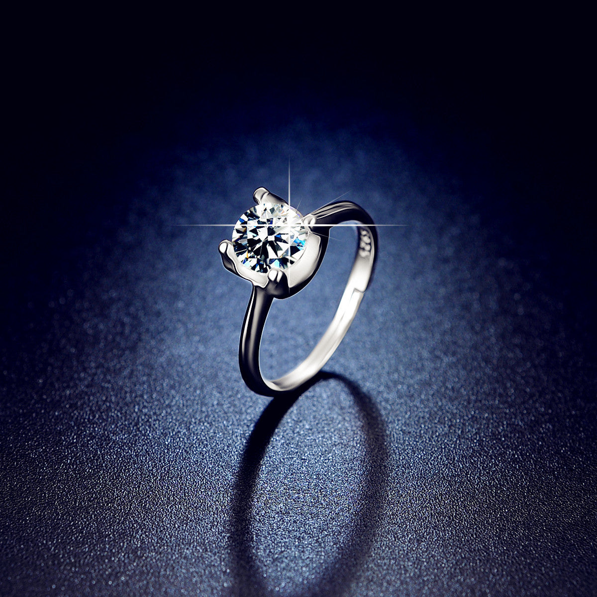One Carat Moissan Diamond Ring