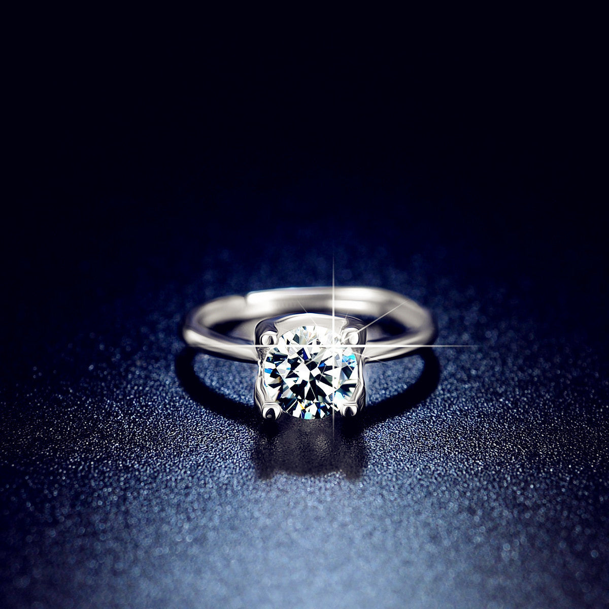 One Carat Moissan Diamond Ring