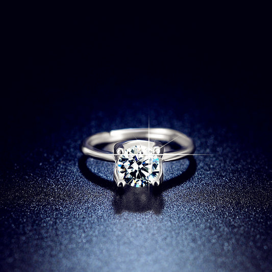 One Carat Moissan Diamond Ring