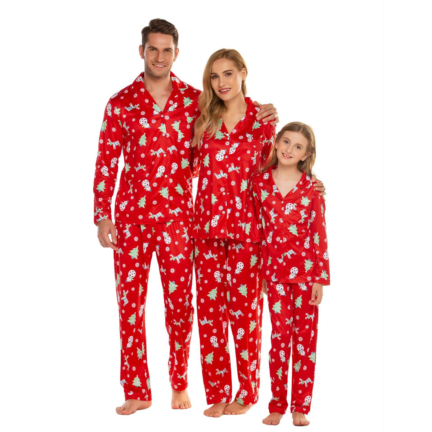 Cross-border Exclusively For Amazon's New Autumn And Winter Cardigan Loose Plus Size Home Clothes Set Christmas Parent-child Outfit