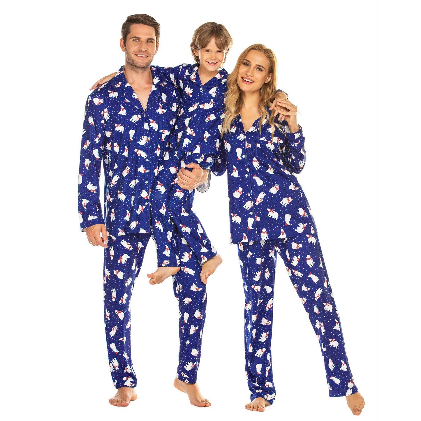 Cross-border Exclusively For Amazon's New Autumn And Winter Cardigan Loose Plus Size Home Clothes Set Christmas Parent-child Outfit