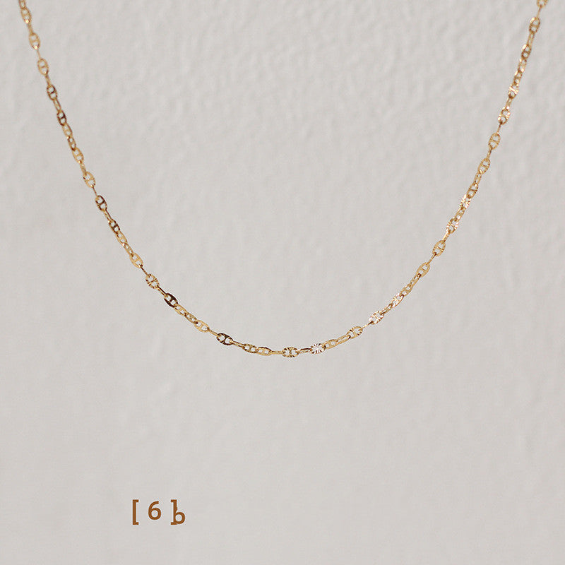 Chain Necklace 18K Gold Plated Unfading Sweater Chain 45cm