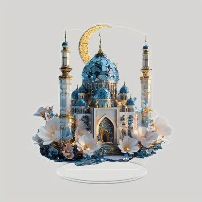 2025 Ramadan 2D Acrylic Moon - Castle Ornament. Eid Al - fitr Decoration, Muslim Home & Party Gift.