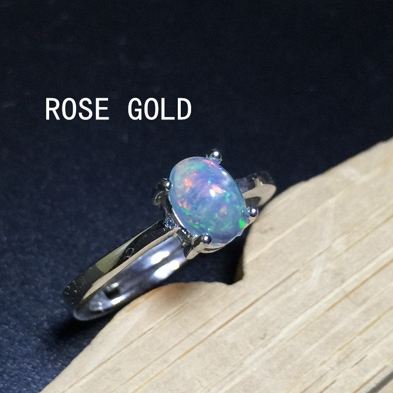 Natural Australian Opal Ring Full Of Fire And Beautiful