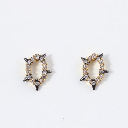 Women's Geometric Irregular Hollow Ring Diamond Earrings