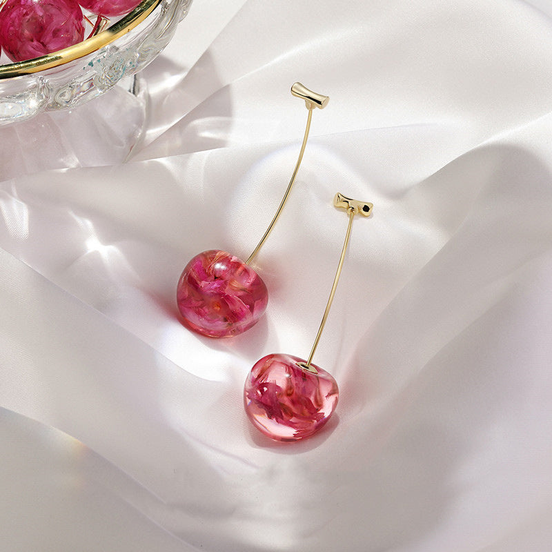 Niche Design Cherry Earrings Are Sweet And Fashionable