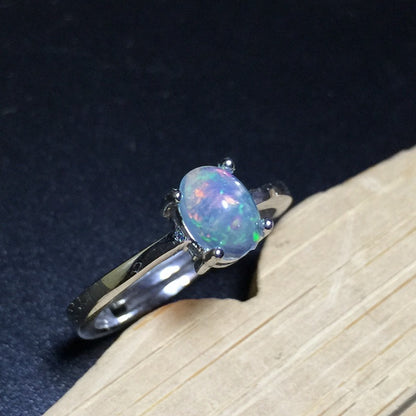 Natural Australian Opal Ring Full Of Fire And Beautiful