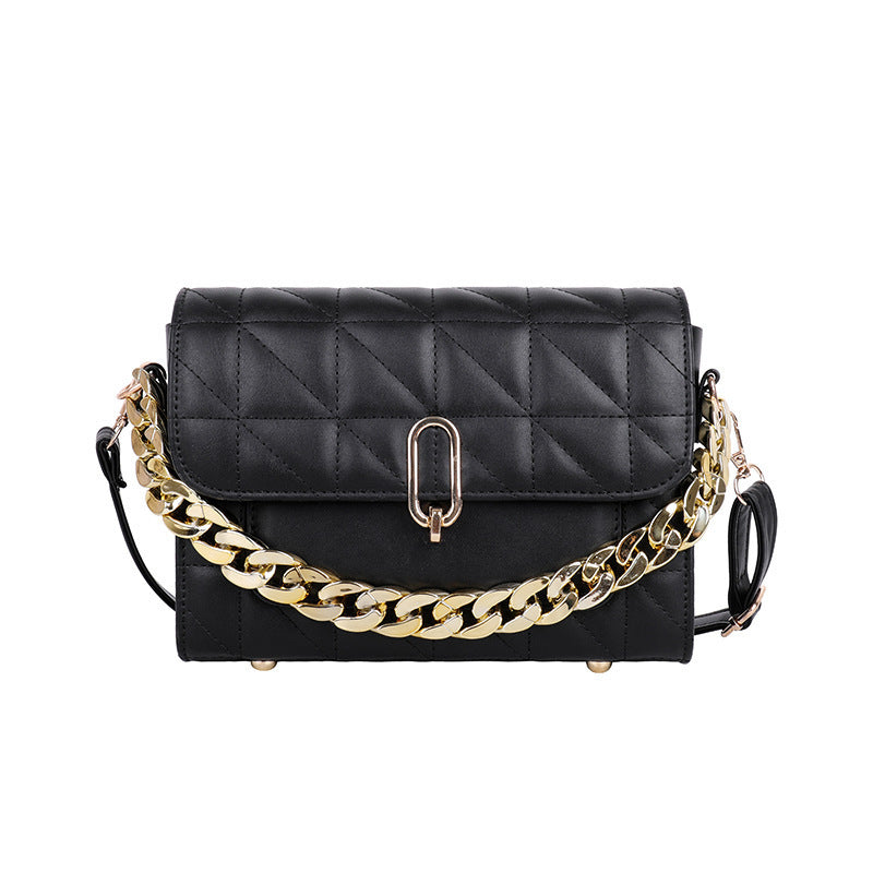 One Shoulder Rhombus Chain Small Square Bag