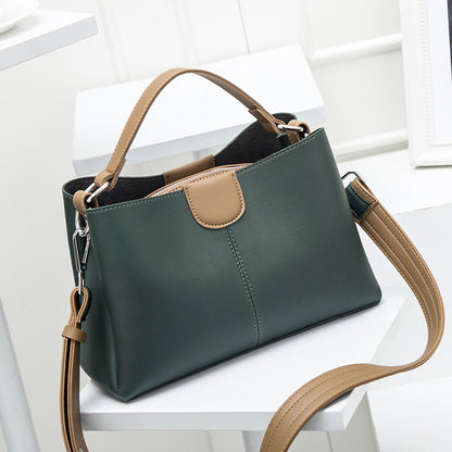 Simple Contrast Color Handbag Temperament Versatile Single Shoulder