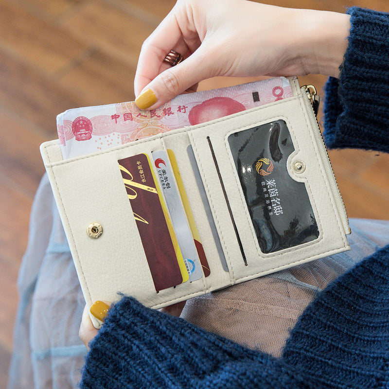 Multifunctional Folding Money Clip Coin Purse With Ribbon