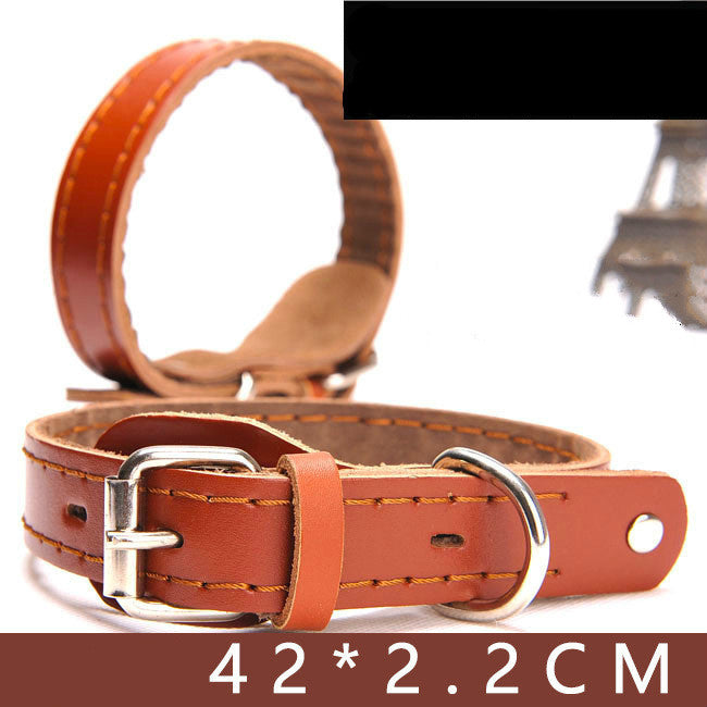 Pet supplies leather dog collar