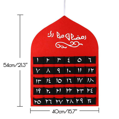 Eid Ramadan Decorated Muslim Fabric Wall Calendar