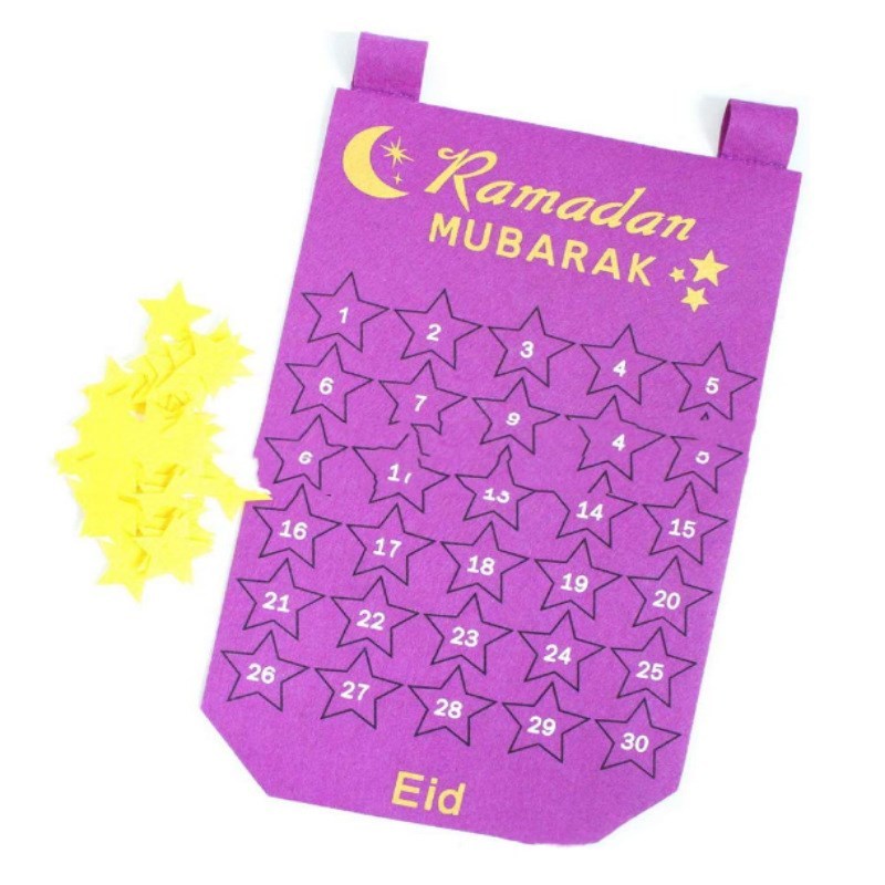 Eid Ramadan Decorated Muslim Fabric Wall Calendar