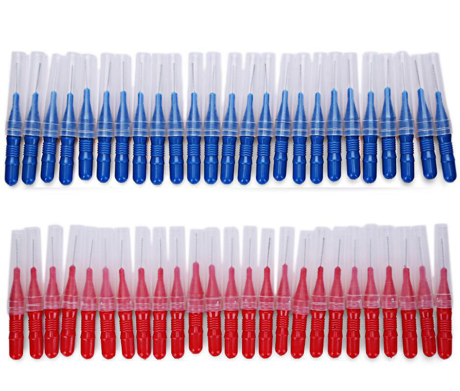 50 Red And Blue Interdental Brushes Interdental Brushes