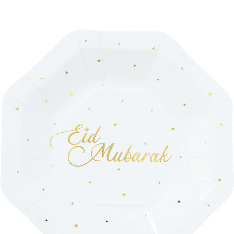 Eid Mubarak White Paper Plate Paper Cup Paper Towel