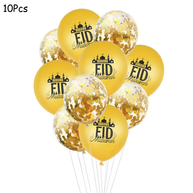 Eid Mubarak Banner Balloons Ramadan Kareem Decoration