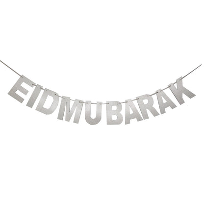 Eid Mubarak Decorated Flag Pull Eid Mubarak Ramadan Happy Holiday Party Layout Banner