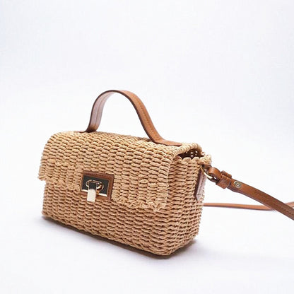 Hand-Held Straw Woven Bag Paper Rope Woven Bag, Messenger Bag