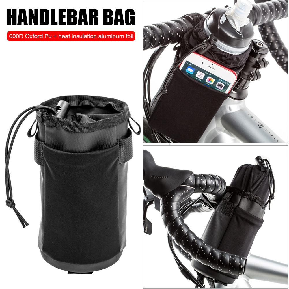 Bicycle Front Water Bottle Bag On The Ground Car Handlebar Bag Movement