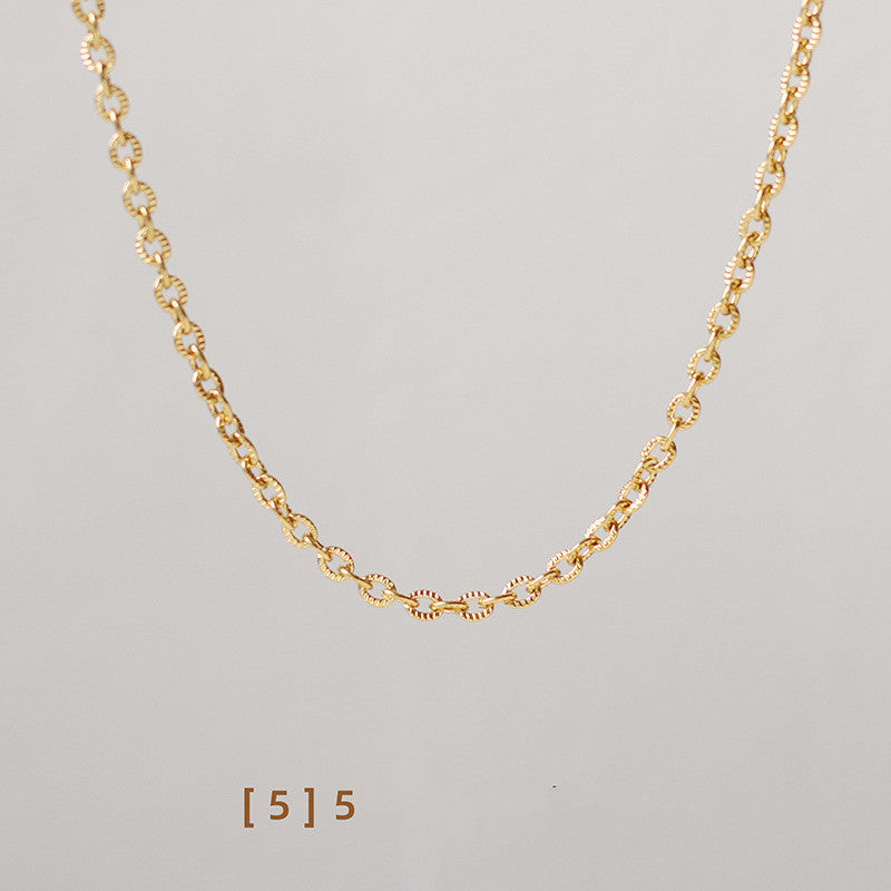 Chain Necklace 18K Gold Plated Unfading Sweater Chain 45cm