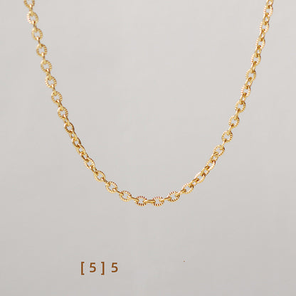 Chain Necklace 18K Gold Plated Unfading Sweater Chain 45cm