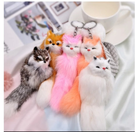 New Korean Plush Little Fox Keychain