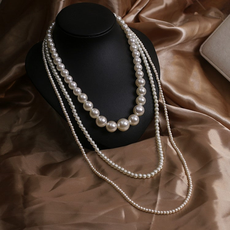 European And American Entry Lux Style Fashion Multi-layer Pearl Necklace