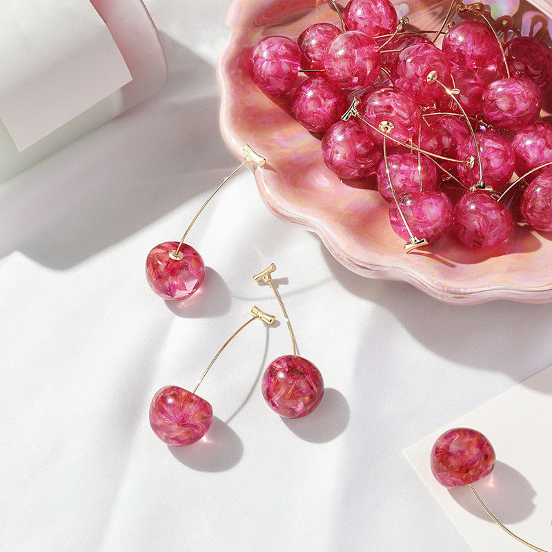 Niche Design Cherry Earrings Are Sweet And Fashionable