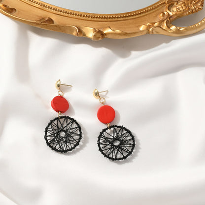 Simple Trend Hong Kong Style Wild Net Red Tassel Earrings