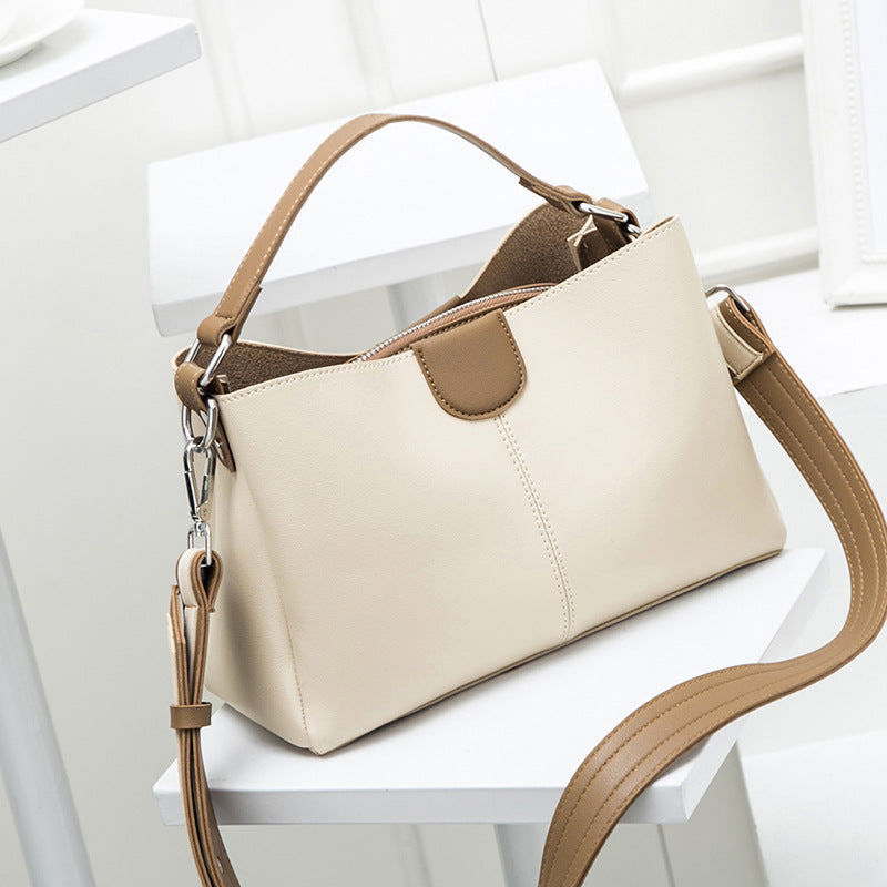 Simple Contrast Color Handbag Temperament Versatile Single Shoulder