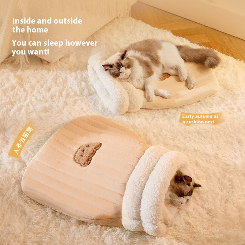 Sleeping Bag Warm Closed Pocket Cat Nest