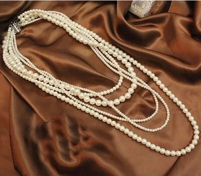 European And American Entry Lux Style Fashion Multi-layer Pearl Necklace