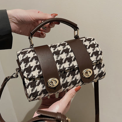 Fashion Bag Female Houndstooth Boston