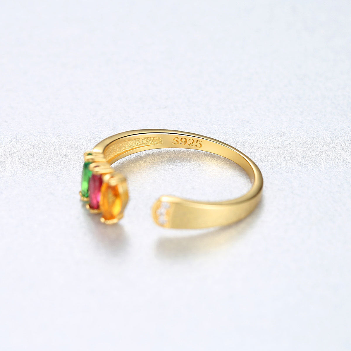 Silver Jewelry Red Yellow And Green Three-color Zircon