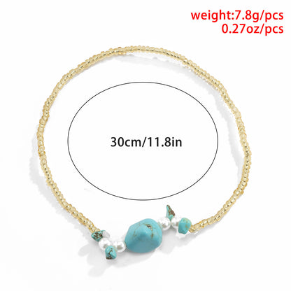 Turquoise Elastic Wall Simple Geometric Pearl Bracelet