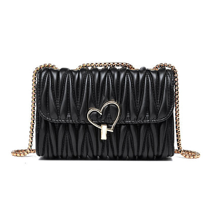 Fashionable Pleated Chain Shoulder Messenger Bag