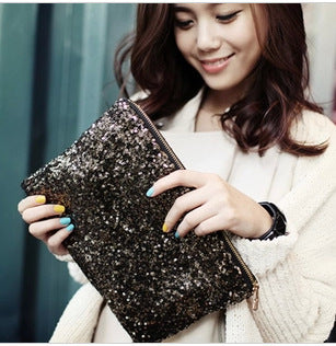 New Women's Sequins Fashion All-match Leopard Print Bag