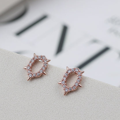 Women's Geometric Irregular Hollow Ring Diamond Earrings