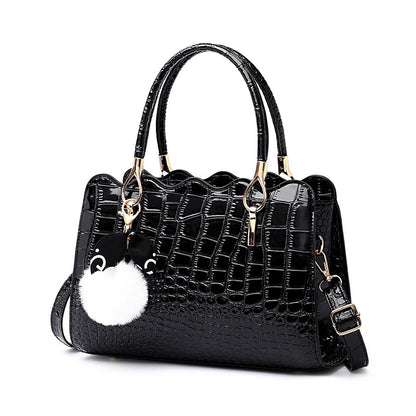 Pure Color Fashion PU One-shoulder Diagonal Handbag