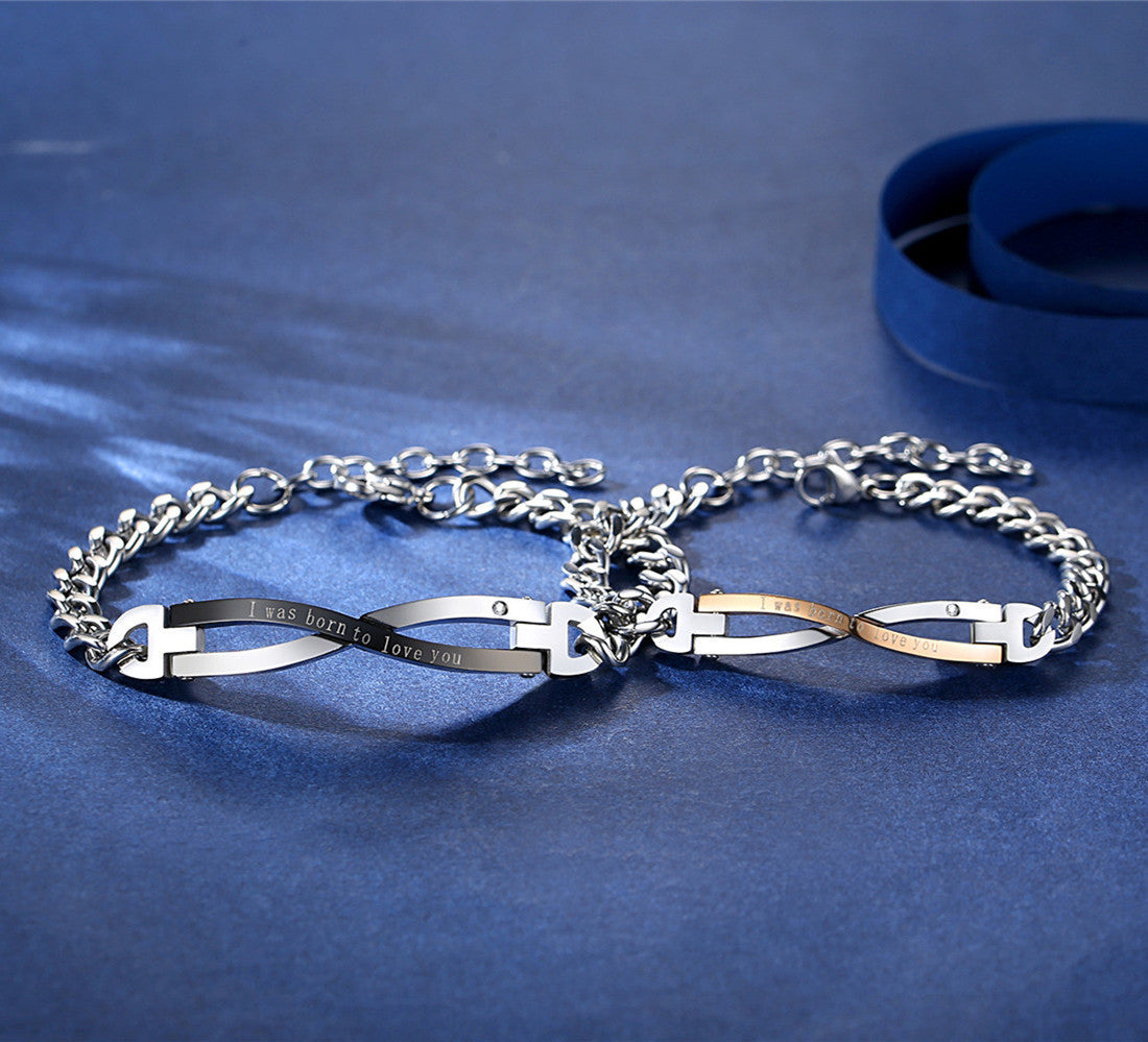 Fashion Couple Bracelet Intertwined Love Titanium