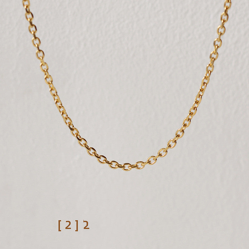 Chain Necklace 18K Gold Plated Unfading Sweater Chain 45cm