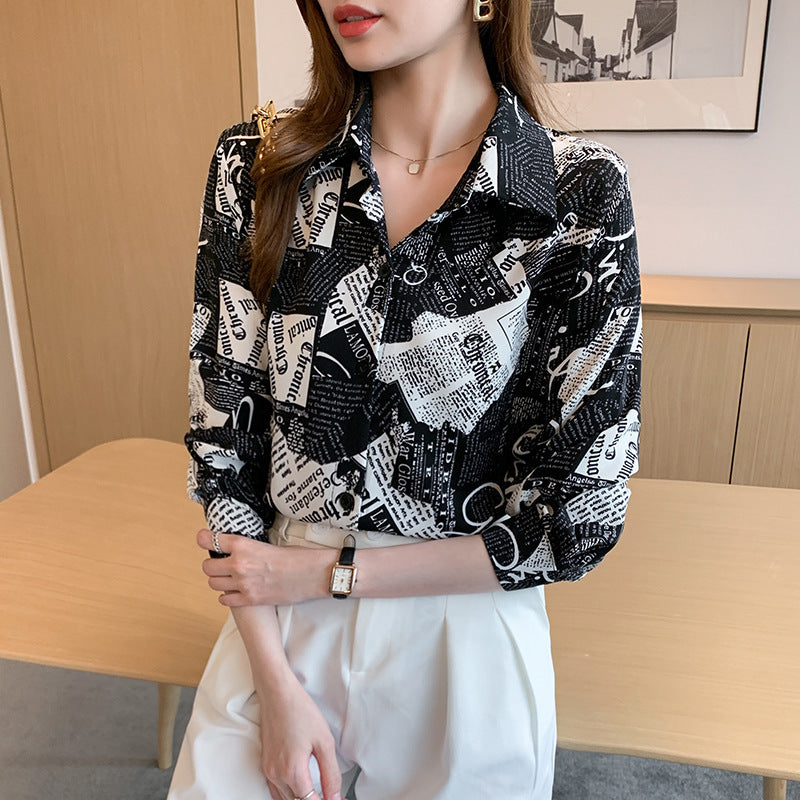 New Style Long-sleeved Top With POLO Collar